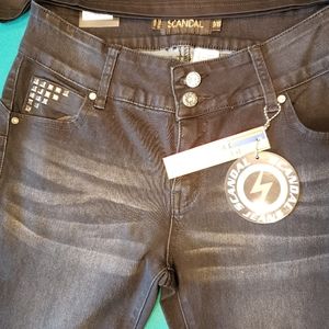Black Faded jeans with studs